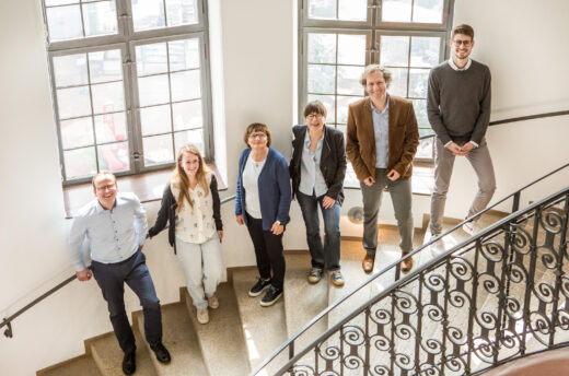 Kickoff-Treffen der Vimuki-Tandempartner in Speyer: v.l.n.r. Simon Matzerath, Selina Wagner, Branka Schreiner-Cernko, Cathérine Biasini, Prof. Dr. Alexander Schubert, Sebastian Wagmann